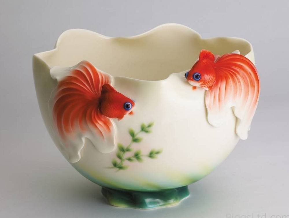 Franz Porcelain Serving Bowl Goldfish