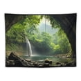 thumbnail image 5 of ONETECH  Waterfall Tapestry Mountain Cave Tapestry Wall Hanging, Nature Landscape with Green Forest Tapestries, Tree Tapestry Wall Deocr for Bedroom Living Room Dorm, 5 of 7