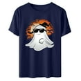 thumbnail image 2 of Jsaierl Halloween Shirts Women Plus Size Pumpkin Ghost Print Tees Classic Round Neck T-shirt Short Sleeve Dressy Casual Blouse Tops Halloween Gifts, 2 of 3