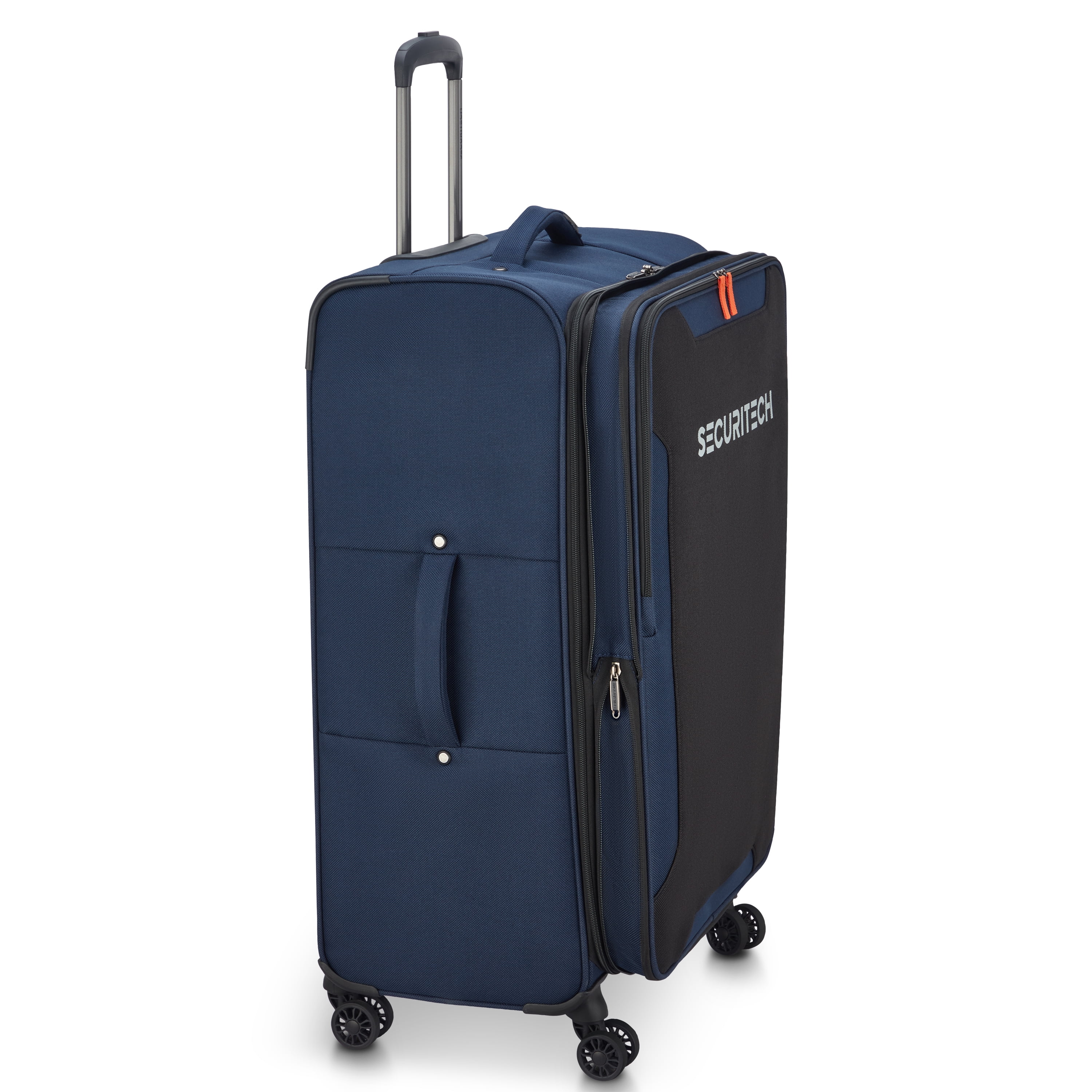 Securitech by Delsey, Rugged Softside 28" Checked Expandable Spinner Luggage, Navy