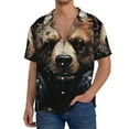 thumbnail image 1 of Fotbe Urban Bear With Headphones Camisa Estampada de Manga Corta para Hombre, Casual de Verano, Estilo Playero, Sin Arrugas-Medium, 1 of 5