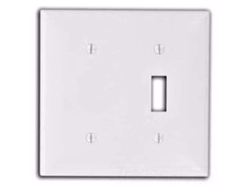 4.5 in L X 4.56 in W 0.22 in T 2 Gang Standard Ivory Leviton 86006 001-000 1-Toggle 1-Blank Standard Size Wall Plate 