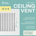 thumbnail image 3 of Ceiling Register - Air Vent Covers for Home Ceiling or Wall - 12X8 Inch (Duct Opening) 1-Way White Grille Register Cover with Adjustable Damper for HVAC Heat and Cold Air Conditioner, 3 of 9