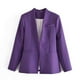 thumbnail image 2 of Blazer de mujer de moda casual de color sólido de manga larga Blazer de mujer abrigo, 2 of 3