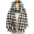 thumbnail image 3 of SCSAlgin Womens Checkered Scarf Thick Tassel Plaid Shawls Wraps Winter Warm Lattice Blanket Scarves, 3 of 3
