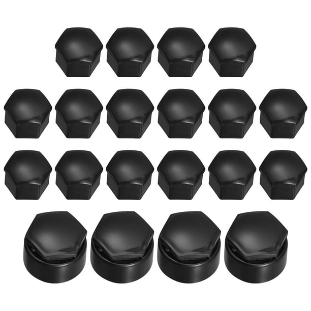 16x Wheel Nut Caps 4x Locking Bolt Covers Caps Universal Black