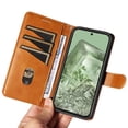 thumbnail image 4 of Flip Case Compatible with Google Pixel 8a || Skin Feel Leather Wallet Phone Case for Google Pixel 8a || TPU Inner with Viewing Stand & Card Holder || Wrist Strap Folio Cover - Yellow, 4 of 7