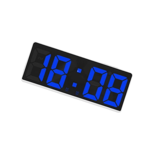 Large Number Alarm Clock Table Date LED Display Home Bedroom Decor Time for Elderly Home Living Room Blue