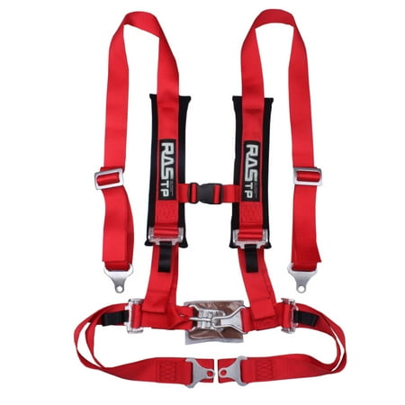 RASTP Red Universal 2" 4 Point Camlock Quick Release Seat Belt Harness Racing Car BAG036