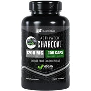 Activated Charcoal Capsules 1200mg Derived From Coconut Shells Highly Absorbent 150 Capsules