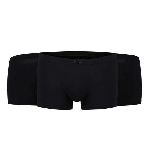 TOM TAILOR Men Shorts, Pack de 3 - X-LASTIC, Boxer, Pantalones, Algodón Stretch Negro L (Large)