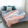thumbnail image 4 of Orange Grey Marble Blanket Soft Cozy Warm Throw Blanket for Couch, Plush Fuzzy Flannel Fleece Blankets for Sofa, Modern Abstract Geometric Gradient Bed Blankets Lightweight Gifts for Women, 40"x50", 4 of 9