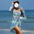 thumbnail image 2 of Trajes de Baño de Bikini de Mujer con Correas Impresas V Sexy Split Set de Tres Piezas, Diseño de Corte Alto para la Piscina de Playa Y las Vacaciones de Verano, 2 of 9