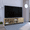 Light Oak#2, variant on Entertainment Centers, Tv Stand for TV´s up 52", Three Open Shelves, Two Flexible Drawers, Dark Walnut, Brown TV Stands With Storage,Particle Board Small TV Stands