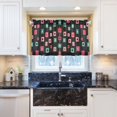 thumbnail image 5 of Yayeee Kitchen Curtains Tier Pair Light Filtering 27"x24" Rod Pocket Short Cafe Window Panel, Red Block Pattern, 5 of 7