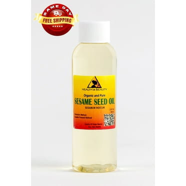 SESAME OIL REFINED ORGANIC CARRIER EXPELLER PRESSED 100% PURE 2 OZ