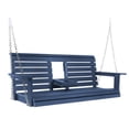 thumbnail image 5 of Innovaze Premium 5 ft Poly Lumber Porch Swing for 3 Person, High Back & Deep Seat Comfort, Foldable Cup Holders, Stainless Steel Hardware, Navy Blue, 5 of 12