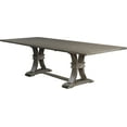 thumbnail image 2 of Rustic Gray Wood 9pc Dining Set with Table and Gray Linen Chairs, 2 of 6