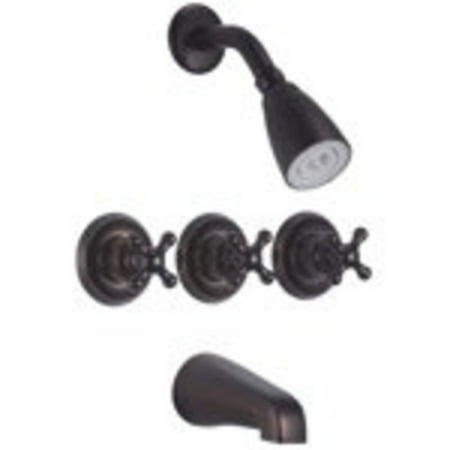 Avalon Shower 3 Cross Handle Solid Brass Finish Bathroom Use