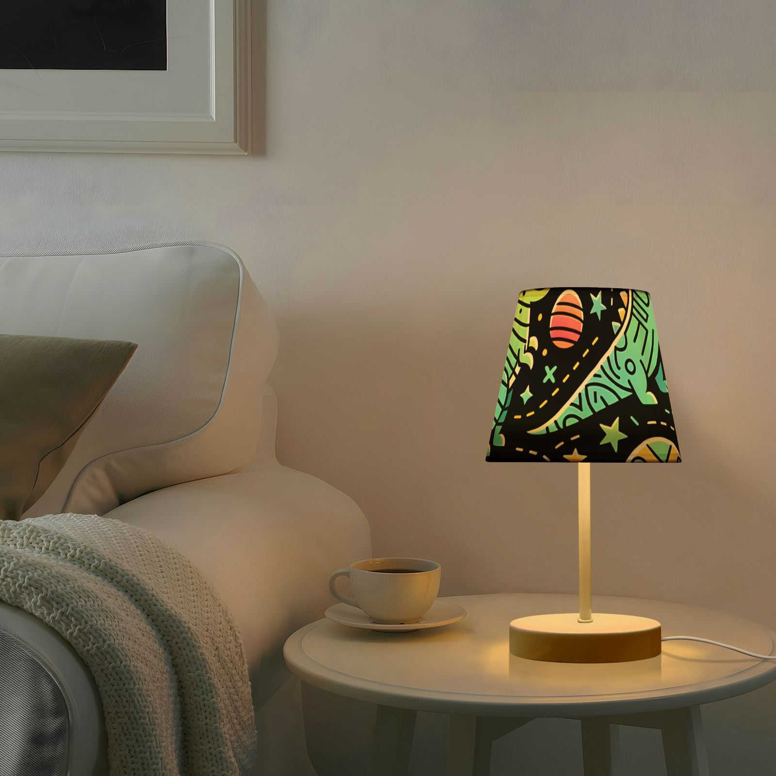 Cute Colorful Line Dinosaurs LED Desk Lamp Table Lamp USB Bedside Nightstand Small Lamp for Bedroom Living Room Kids Room