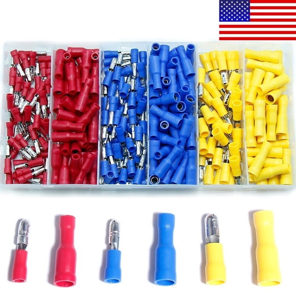 260PCS Assortment Bullet Female Male Wire Crimp Connectors Terminals