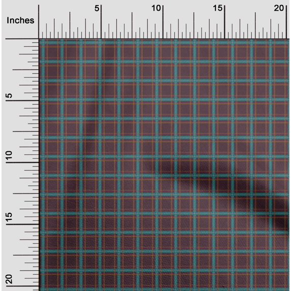 oneOone Cotton Poplin Fabric Tartan Check Decor Fabric Printed BTY 56 Inch Wide