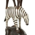 thumbnail image 4 of 6" x 21" Black Polystone Stacked Safari Animals Sculpture with Round Base, by DecMode, 4 of 9