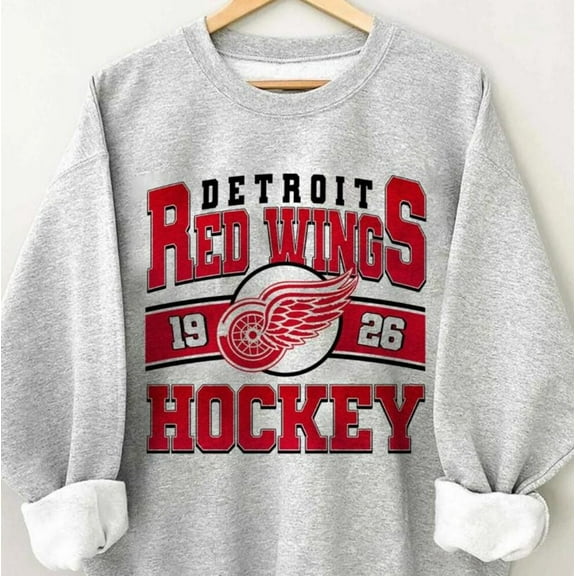Vintage 90s Detroit Hockey Sweatshirt, Red Wings Shirt, Red Wings Hockey Fan Shirt, Retro Detroit Ice Hockey Tee