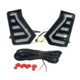 thumbnail image 3 of Para Toyota Tacoma 2024 2 piezas 12 V LED DRL luces de circulación diurna luces de giro parrilla delantera parachoques lámpara antiniebla, 3 of 4