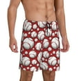 thumbnail image 2 of Kdxio Cute Baseball Print Mens Sleep Shorts Bottoms Soft Comfy Pajama Wear Pants with Drawstring Pockets, 2 of 7