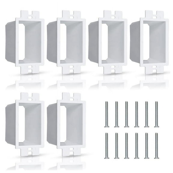 6pcs Electrical Outlet Box Extender,Single Gang Extender with 12pcs Screws 1 Switch Unit Receptacle