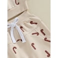 thumbnail image 6 of Hirigin Toddler Baby Boy Girl Christmas Outfit Candy Cane Print Sweatshirt Pullover Top Jogger Pants 2Pcs Fall Winter Clothes Set, 6 of 8