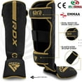 thumbnail image 2 of RDX Shin Guards for Kickboxing, Leather Kara Instep Foam Protection, Golden, 2 of 8