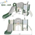 thumbnail image 6 of 9 in 1 Toddler Slide for Indoor Playground, Freestanding Kids Climber Slide Playset with Basketball Hoop, Telescope, Crawl-through Tunnel, Drawing Whiteboard, Golf Hole and Ring Toss Game, 6 of 6