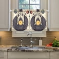 thumbnail image 2 of Yayeee Kitchen Curtains Tier Pair Light Filtering 27"x36" Rod Pocket Short Cafe Window Panel, Beige Astronaut Record, 2 of 7