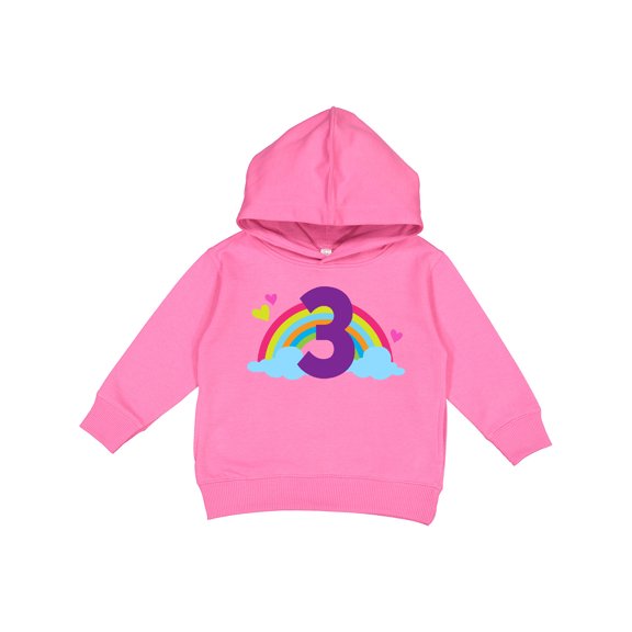 Inktastic 3rd Birthday Rainbow Number 3 Toddler Hoodie