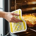 thumbnail image 3 of Yellow Daisy Pot Holders for Kitchen Heatproof Potholder, 4 Pack Farmhouse Floral Yellow Striped Hot Pads Multipurpose Oven Pads Cloth Potholders Trivet for Cooking and Baking, 3 of 8