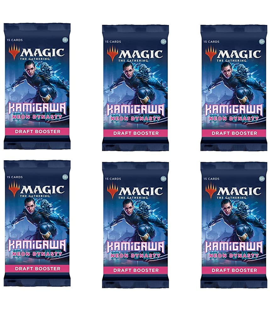 6 Packs Magic: The Gathering Draft Booster Pack Lot MTG Kamigawa Neon ...