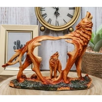 Colourful Howlng Wolf Resn Fgurne | Unque Home Décor | Bookshelf