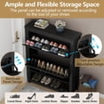 thumbnail image 4 of Farmhouse Shoe Cabinet,Free Standing Tipping Bucket Shoe Rack Organizer with 2 Flip Drawers,Entryway Narrow Shoe Storage with Storage Cubby,Modern Slim Hidden Shoe Cabinet with Doors, 4 of 6