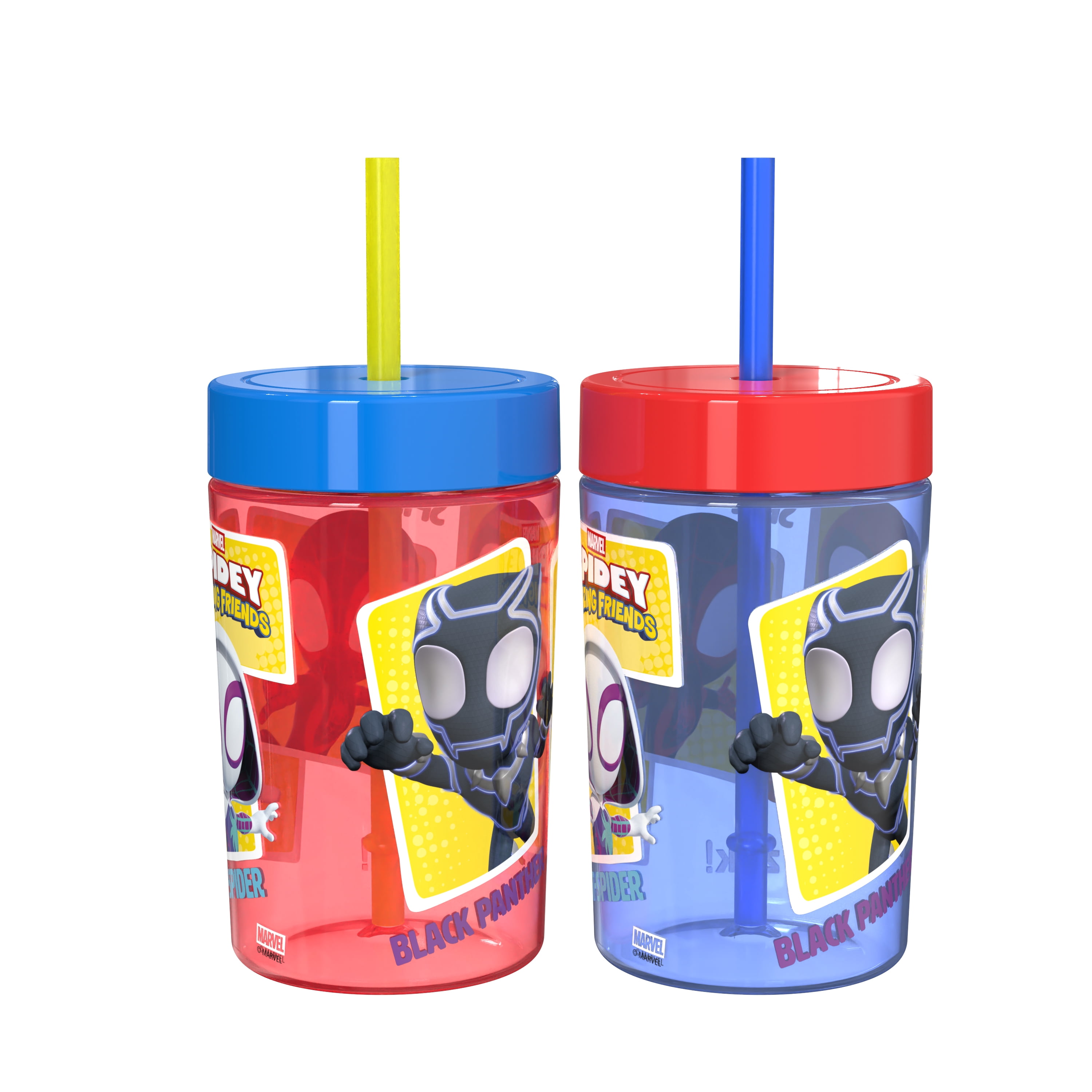Zak Designs Spidey and Friends 16oz Straw and Lid Tumbler 2-Pack