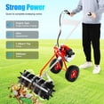 thumbnail image 6 of Gas-Powered Lawn Yard Sweeper, 43cc 2 Stroke Gasoline Powered Road Leaf Sweeper Broom, 1.7HP 8500rpm Artificial Grass Gas Power Cleaner, Hand Push Sweeper, 6 of 22