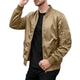 thumbnail image 6 of JPVDPA Men's Lightweight Bomber Jacket Zip Up Windbreaker Hiking Travel Work Coat Spring Fall Streetwear with Pockets Khaki XL, 6 of 9