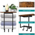 thumbnail image 3 of Woeilo Bathroom Wall Mounted Towel Rack, Towel Rack with Wooden Frame and 3 Hooks for Hanging Towels, Hand Towels, Bath Towel Organizer for Small Bathrooms, RVs, Country Brown Country Brown, 3 of 5