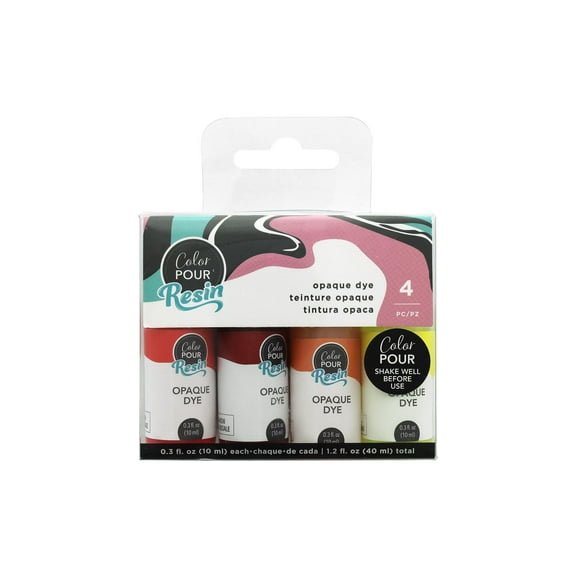 American Crafts Color Pour Resin Dyes .3oz 4/Pkg-Opaque - Warm