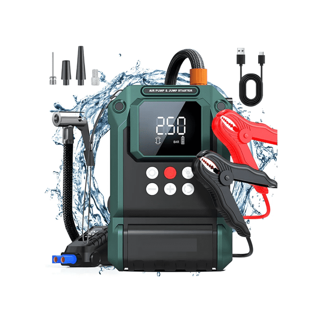 Cargador Arrancador De Baterías 12v Auto Compresor Portátil Malubero Negro