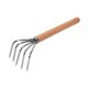 thumbnail image 4 of Rastrillo de Mano mayimx cultivador de hojas con Mango de madera Y 5 dientes, 4 of 9