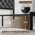 thumbnail image 4 of Bolvdo Bed Frame with Linen Upholstered Headboard, Twin, Metal Support, No Box Spring Needed, Noise Free, Under Bed Storage, Easy Assembly, Grey, 4 of 7