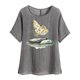 thumbnail image 5 of Vestidos Casuales Para Mujer, Blusas De Mujer De Moda Camisetas estampadas de moda para mujer, blusas casuales de lino holgadas de manga corta con cuello redondo y raglán, 5 of 7