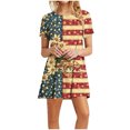 thumbnail image 2 of Cagogo Plus Size Red White and Blue 4th of July Patriotic Dresses for Women Under $10 Summer American Flag Petite Dresses Short Sleeve Trendy Outfits Formal Dresses, 2 of 6